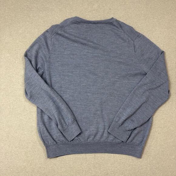 Polo Ralph Lauren Sweater Mens 2XL Blue Merino Wool V Neck Knit Pullover - Picture 6 of 6